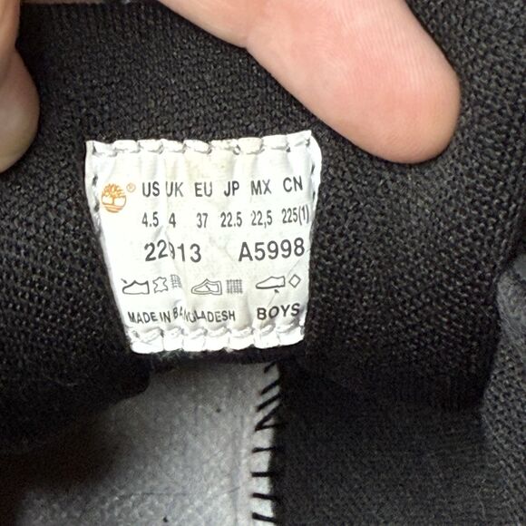 Timberland Youth Winter Boys Boots US size 4.5 Black Leather - Picture 6 of 6